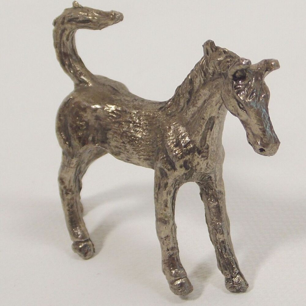 Pewter Miniature Horse Figurine Equestrian 2"